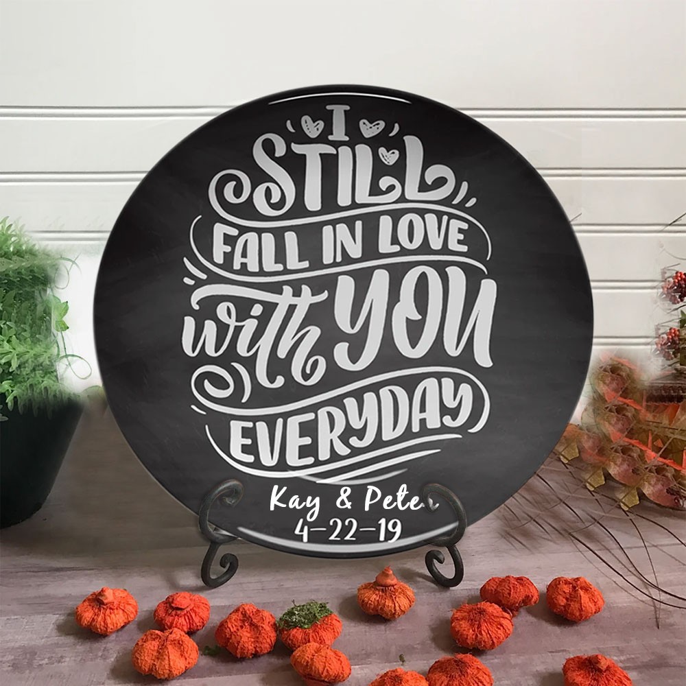 Personalized I Still Fall In Love Serving Plate Custom Boyfriend Gifts Valentine's Day Gift