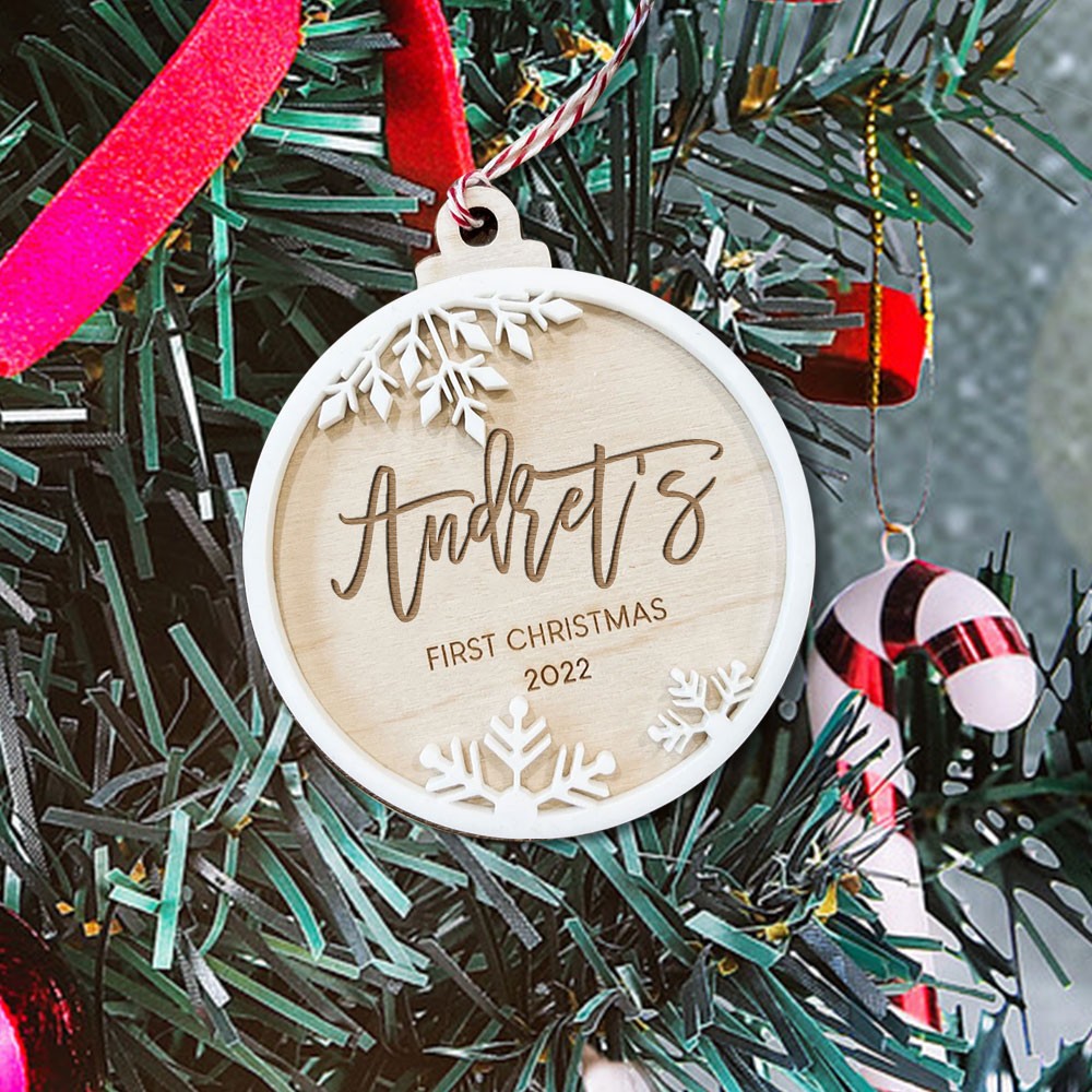 Personalized Baby's First Christmas Ornament with Custom Name Christmas Gift 