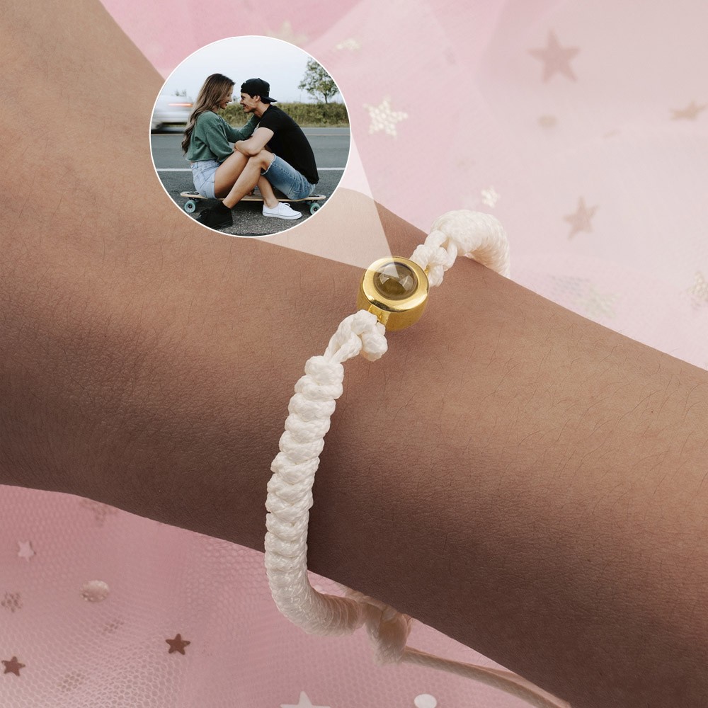 Personalized Braided Rope Memorial Photo Projection Bracelet