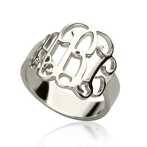 S925 Sterling Silver Personalized Monogram Ring