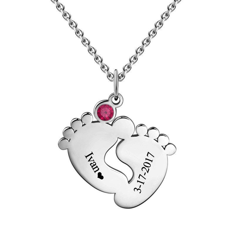 Personalized Baby Feet Necklace