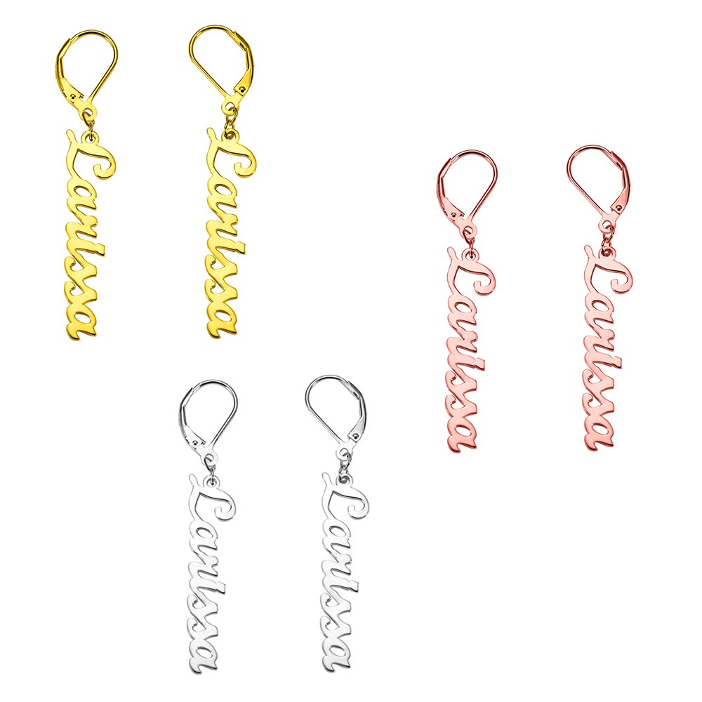 Personalized Name Chain Drop Earring