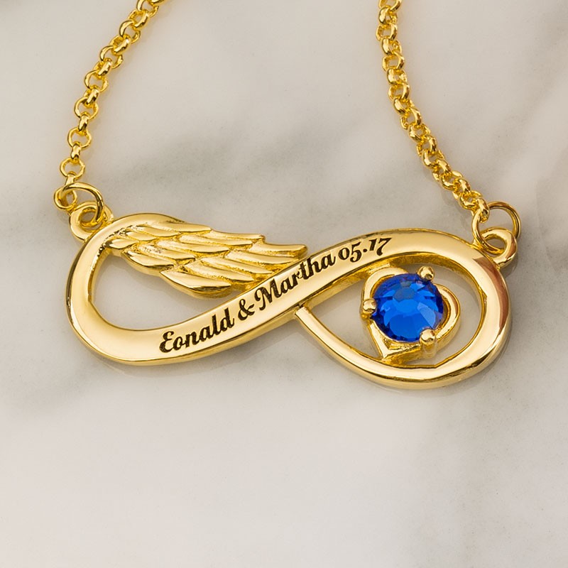 Infinity angel wing on sale necklace