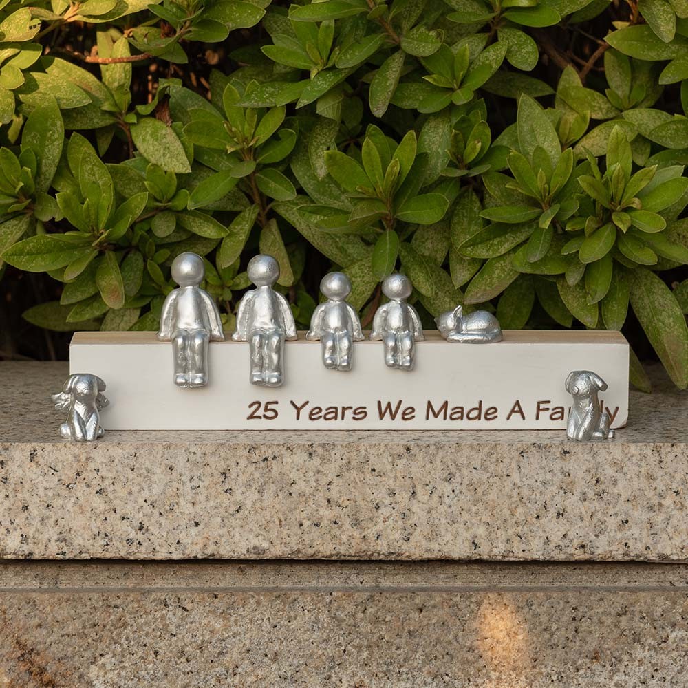 25 Years We Made A Family Personalized Sculpture Figurines Christmas Anniversary Gift 