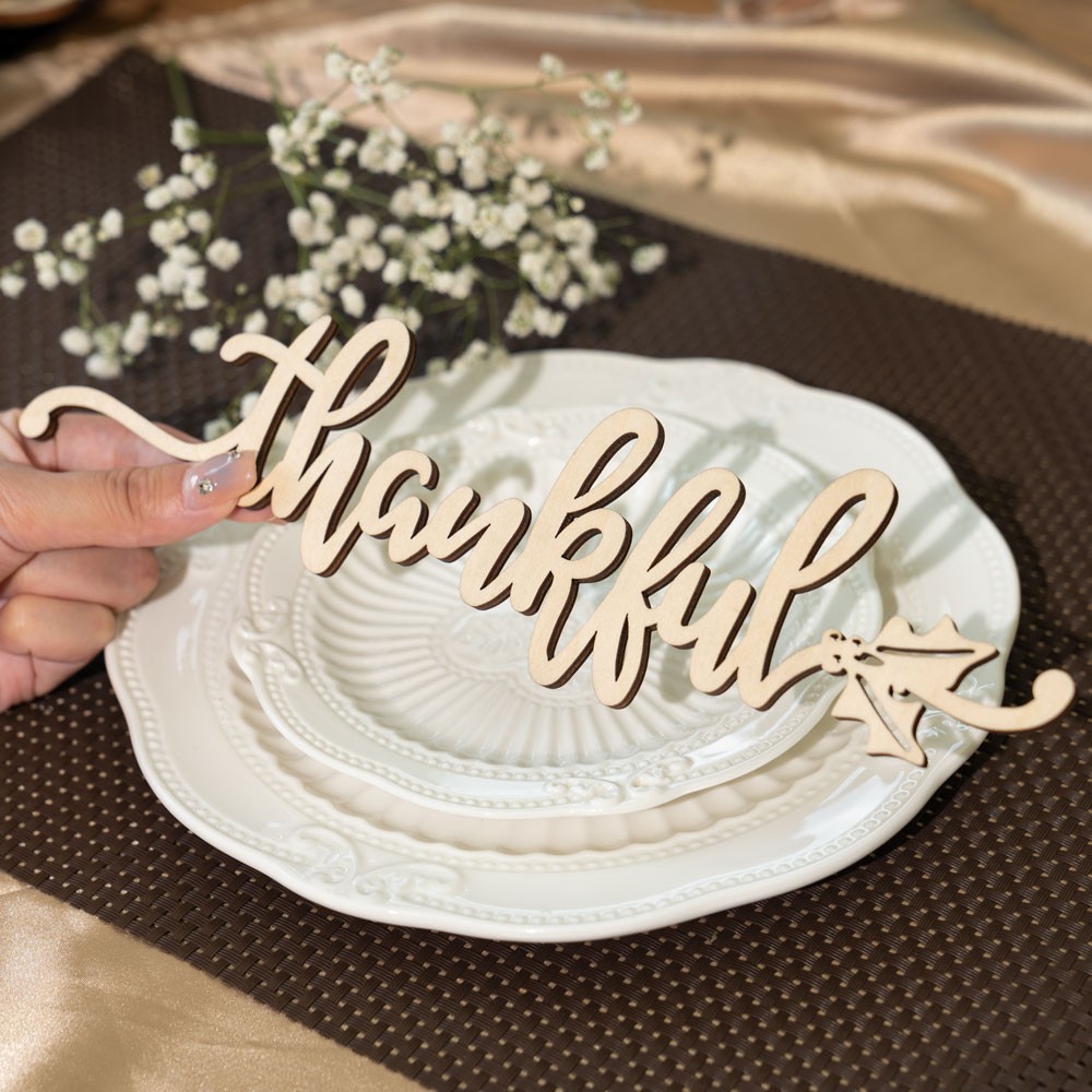 Fall Thanksgiving  Christmas Wooden Place Cards For Table Decor