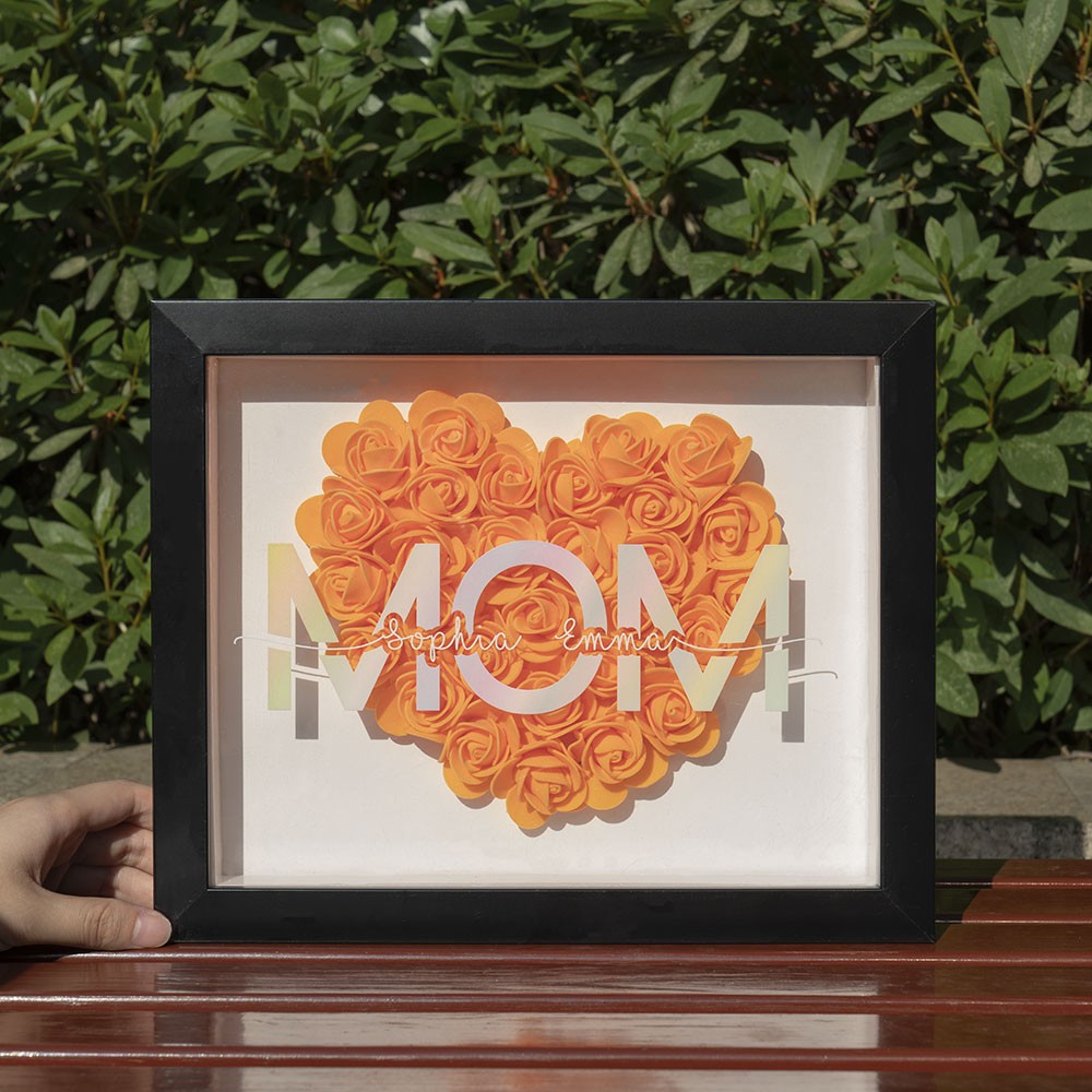 Personalized Mom Flower Shadow Box Gift for Mother's Day