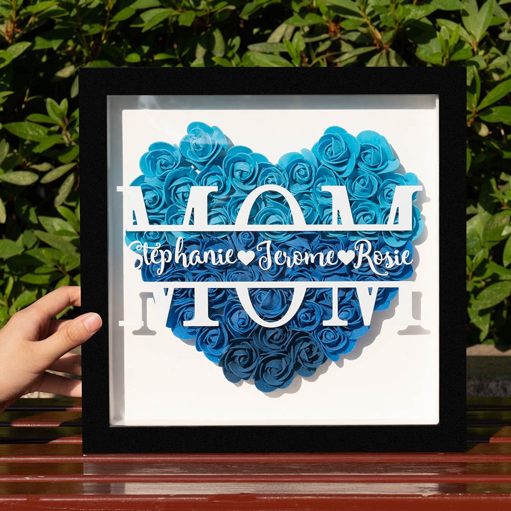 Personalized Mom Flower Shadow Box Gift for Mother's Day