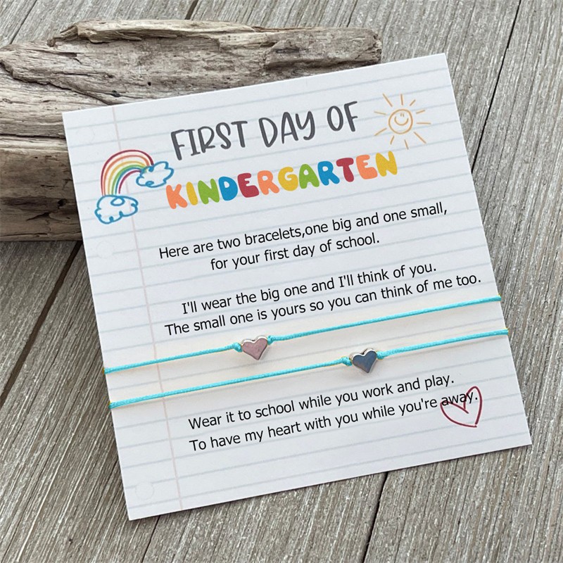 First Day of Kindergarten Bracelets Matching Bracelets Heart Bracelets