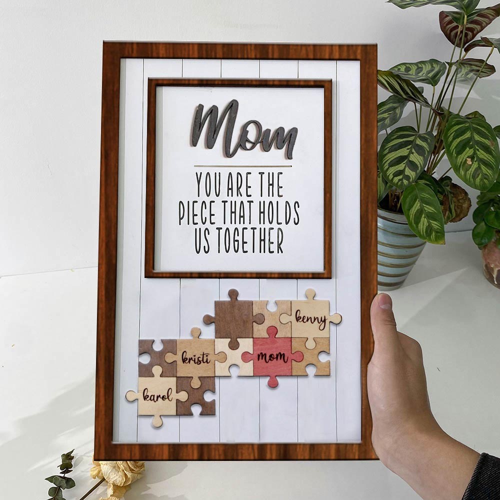 Personalized Mom You Are the Piece that Holds Us Together 1-15 Puzzle Pieces Name Sign Mother's Day Gift