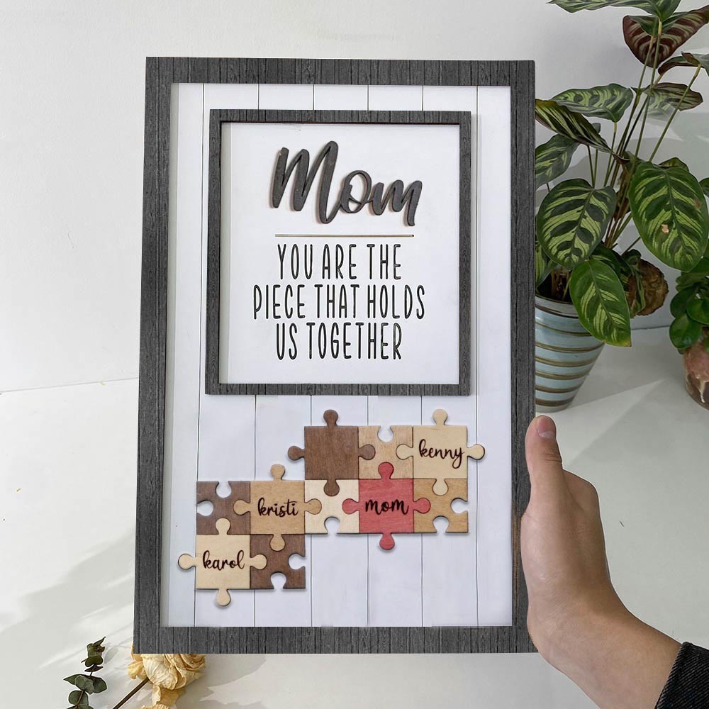 Personalized Mom You Are the Piece that Holds Us Together 1-15 Puzzle Pieces Name Sign Mother's Day Gift